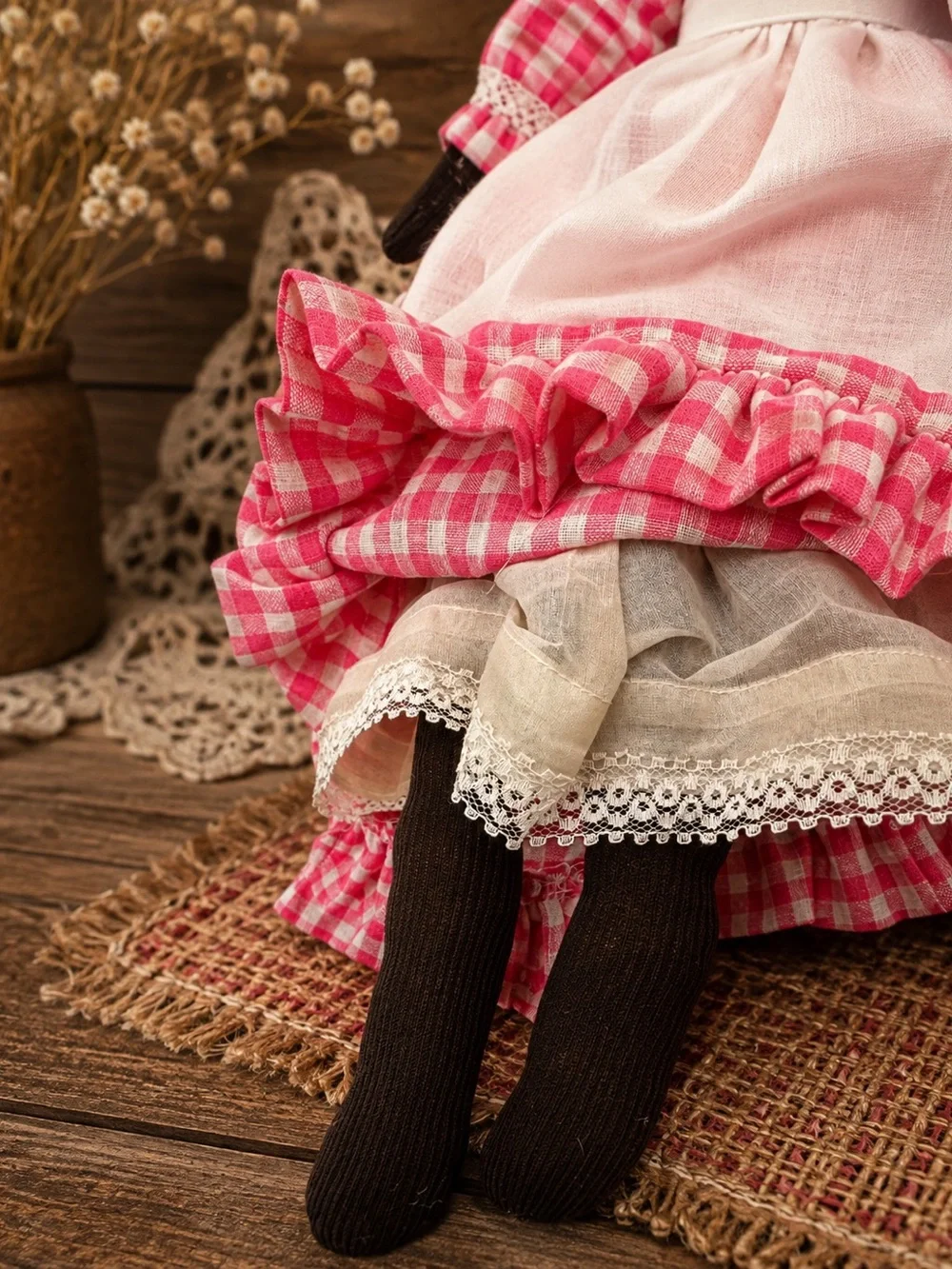 Vintage handmade folk art doll